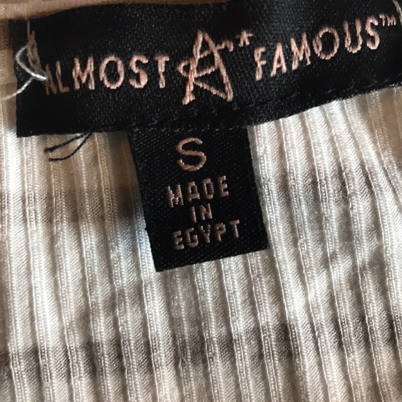 Almost Famous Size S Y2K Lettuce Hem Striped Top - Picture 8 of 9